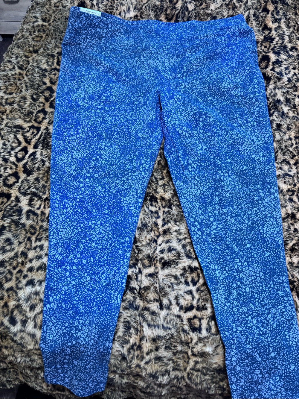 Girls' Blue Printed Leggings - Kids Bottoms